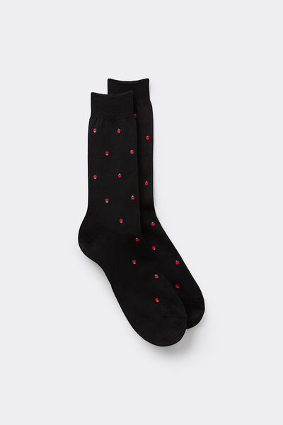 Short Patterned Lisle Socks